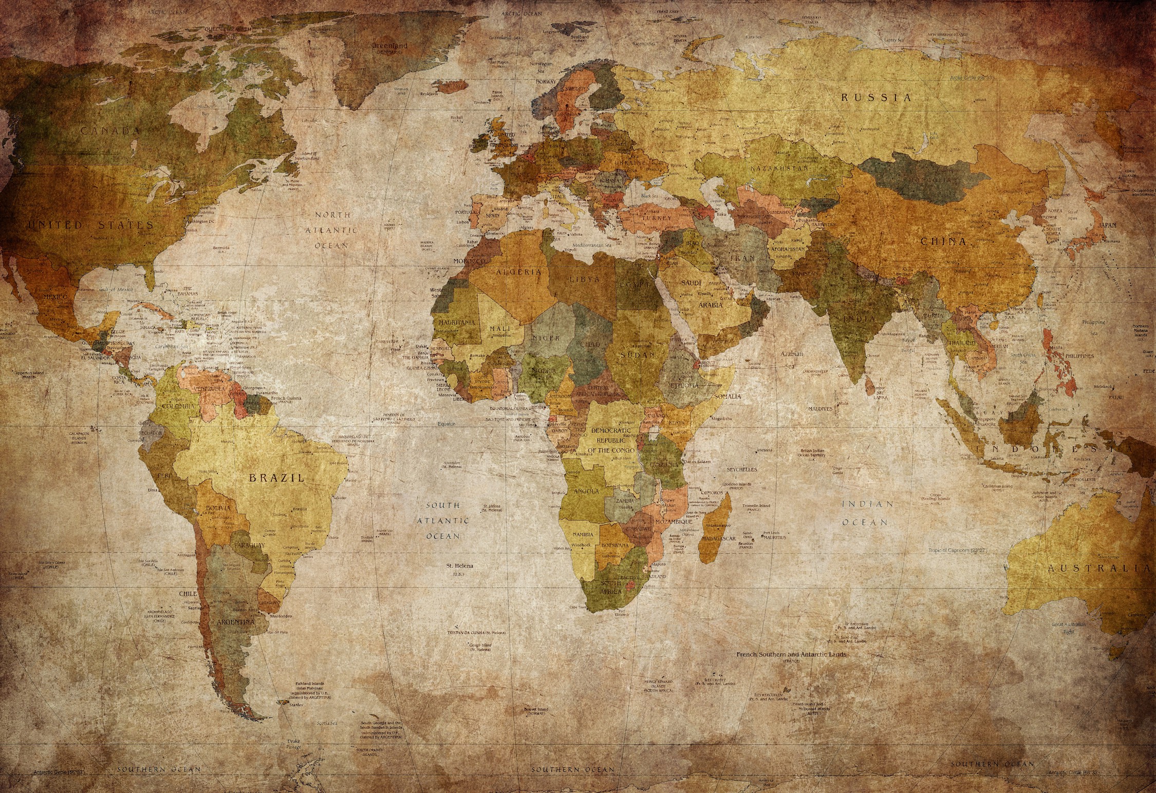 Carte du monde élégante papier peint