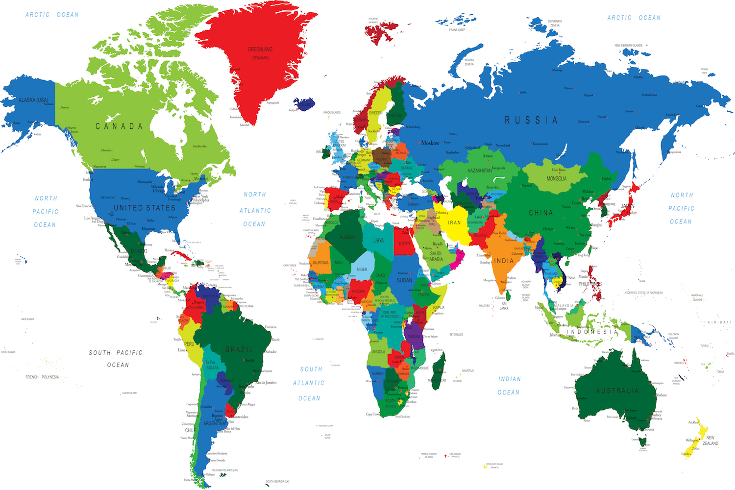 Carte du monde pour les bureaux tapisserie