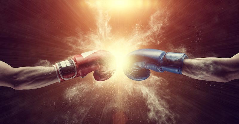 Rumble sur le ring de boxe wallpaper mural