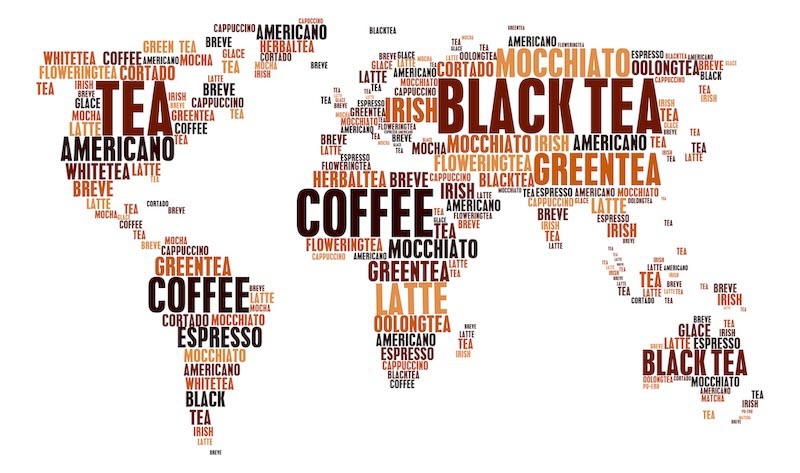 Le Monde des Noms de Café wallpaper mural