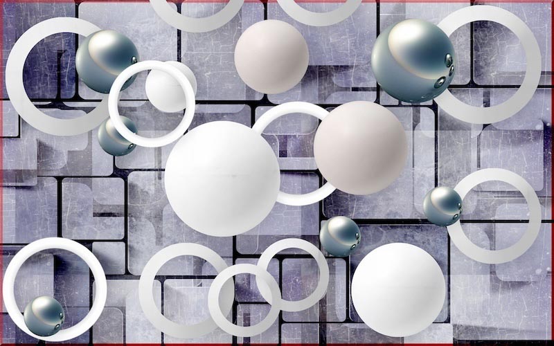 Balles et Cercles wallpaper mural