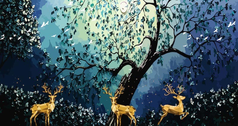 Cerf Doré wallpaper mural