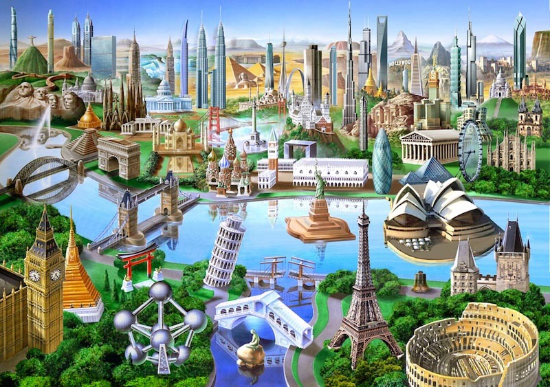 Symboles du Monde wallpaper mural