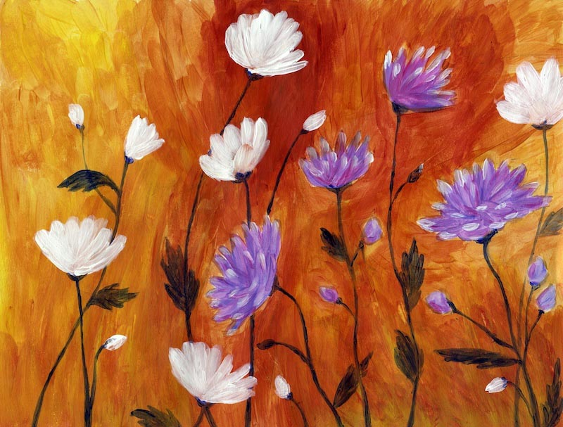 Fleurs wallpaper mural