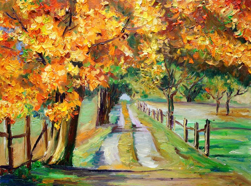 Peinture à l’Huile d’Automne wallpaper mural