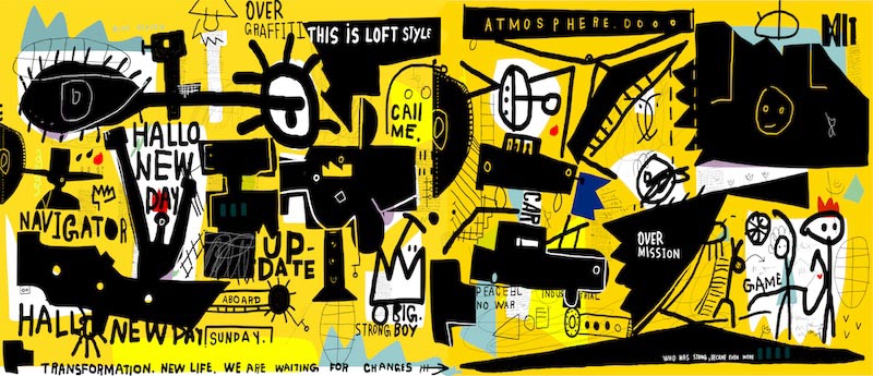 Graffiti Mur de Toutes les Têtes wallpaper mural