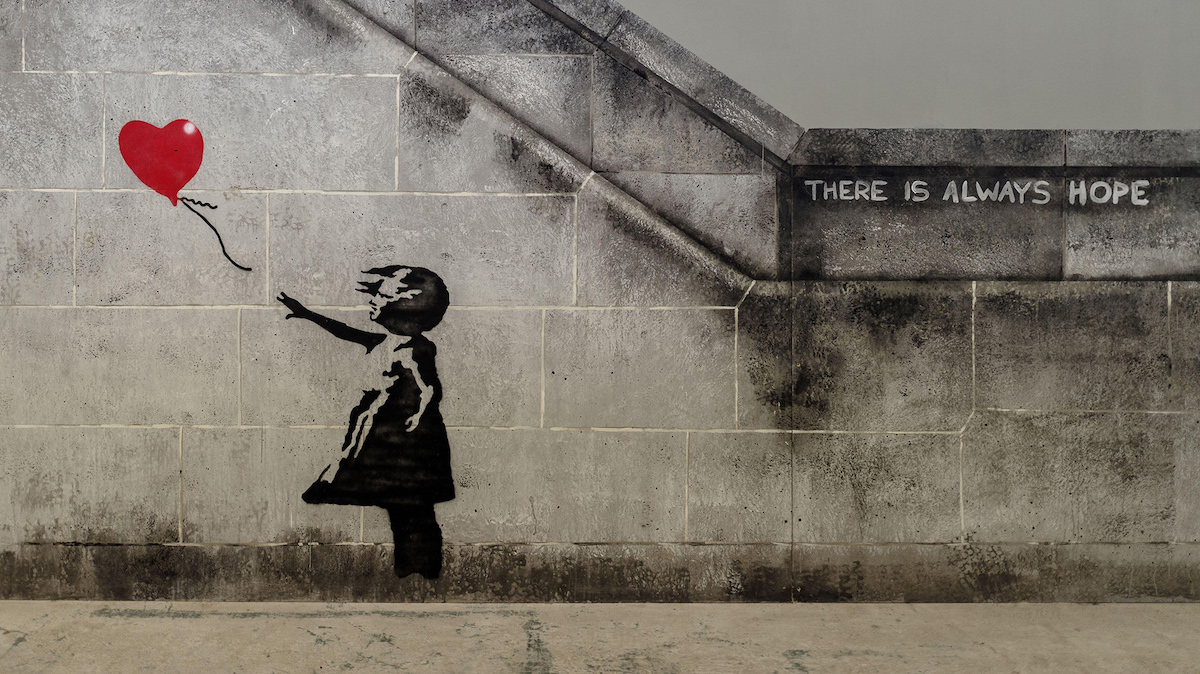 Banksy Il y a Toujours de l’Espoir Art Graffiti wallpaper mural