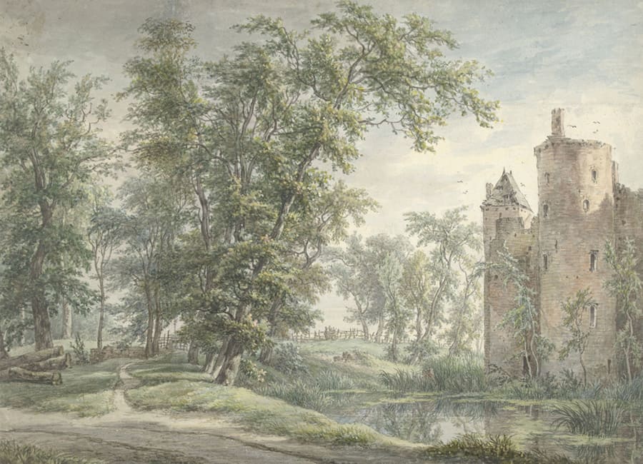 Forêt et Tour de Château wallpaper mural