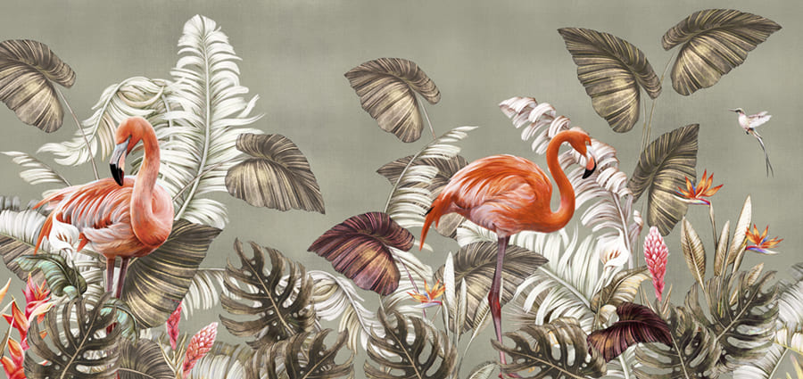 Flamant Rose Tropical wallpaper mural