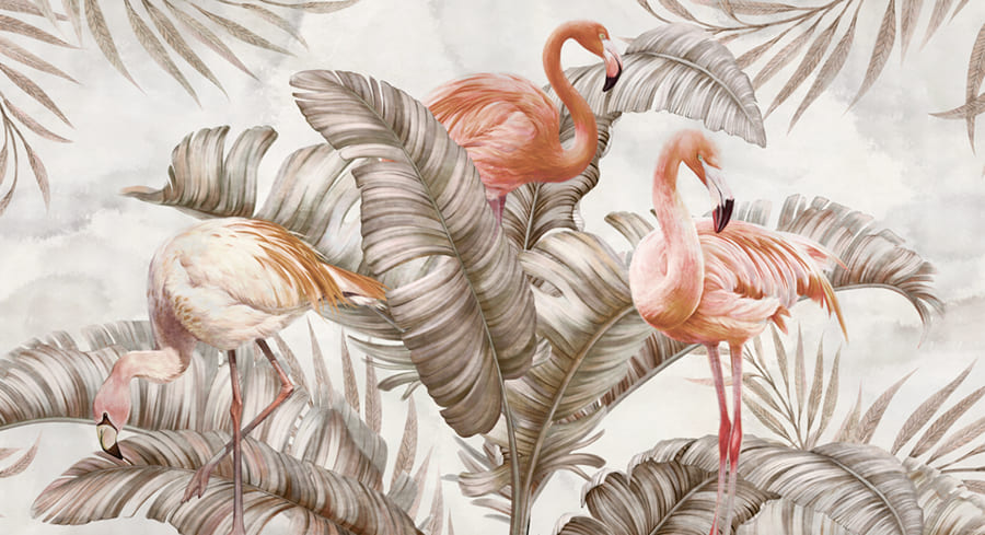 Flamant Rose wallpaper mural