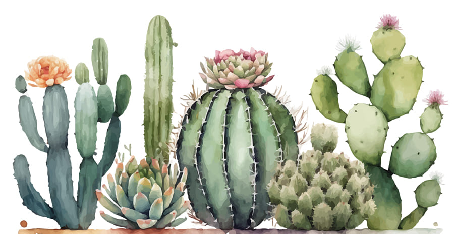 Jardin de Cactus wallpaper mural