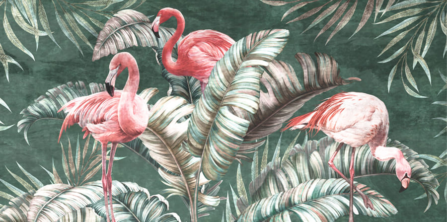 Art Flamant Rose wallpaper mural