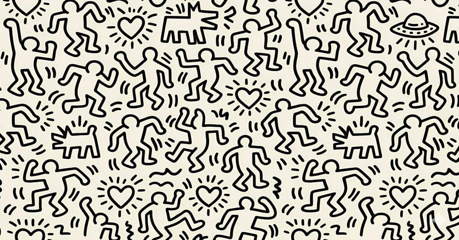 Style Keith Haring wallpaper mural