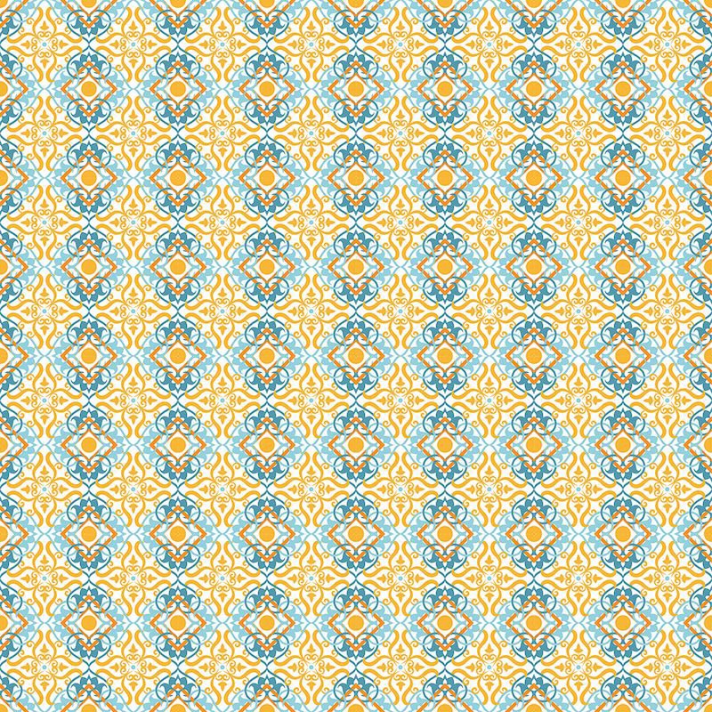 Turquoise et Orange wallpaper mural