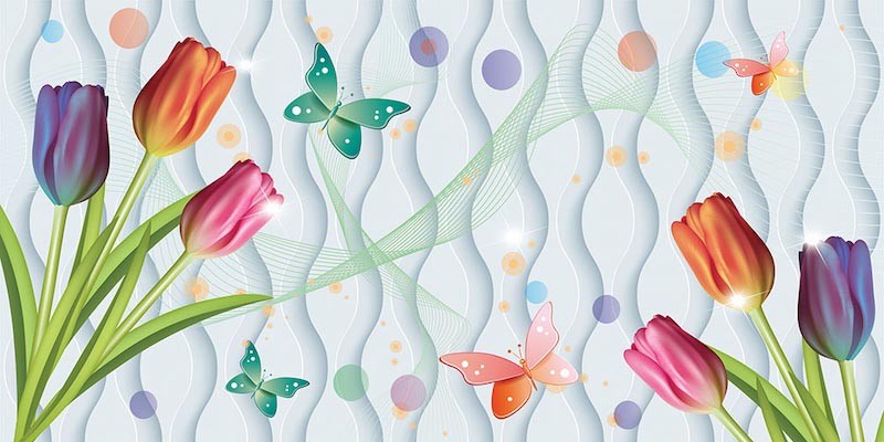 Fleurs de la Crèche wallpaper mural
