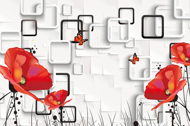 Hérons et Quatre Jumeaux wallpaper mural