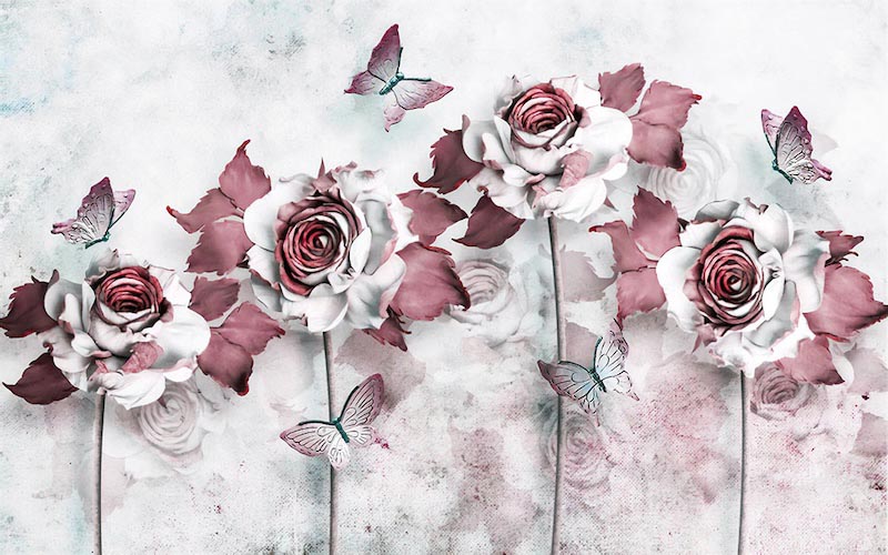 Rose avec Tons Roses wallpaper mural