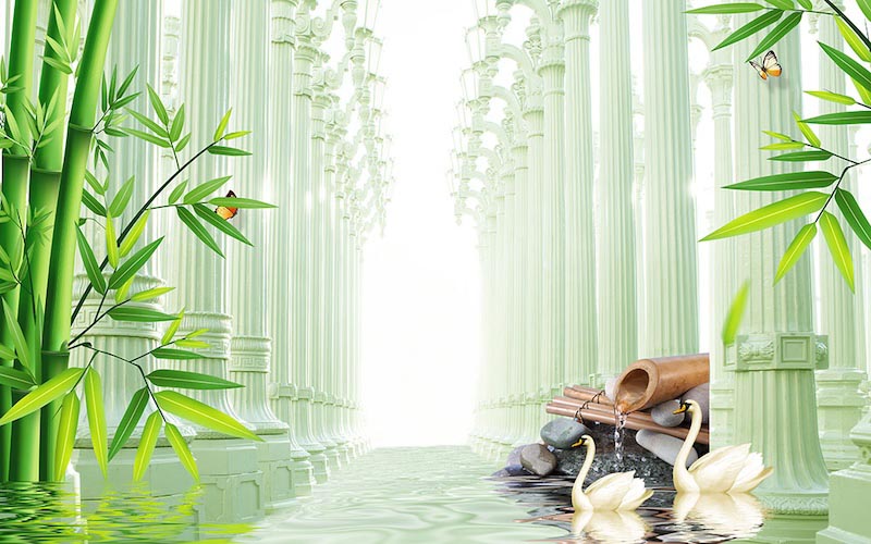 Colonnes en Trois Dimensions wallpaper mural