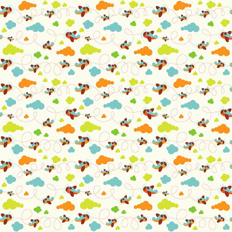 Avions et Nuages wallpaper mural