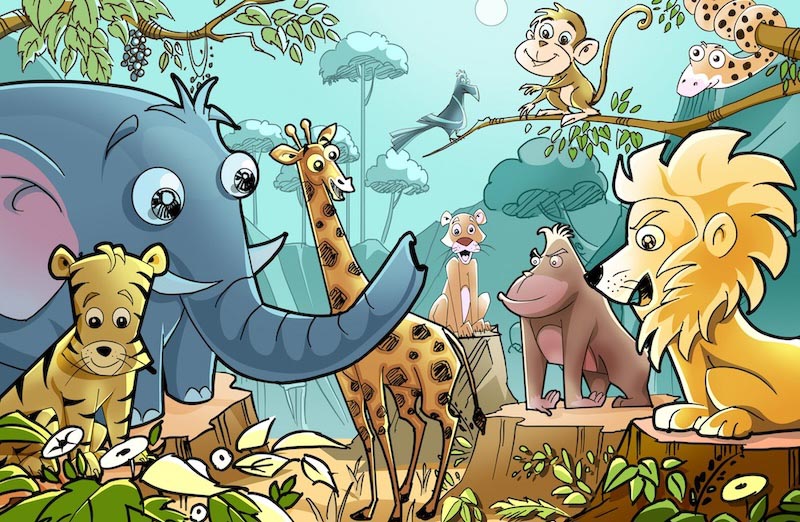Animaux de la Crèche wallpaper mural