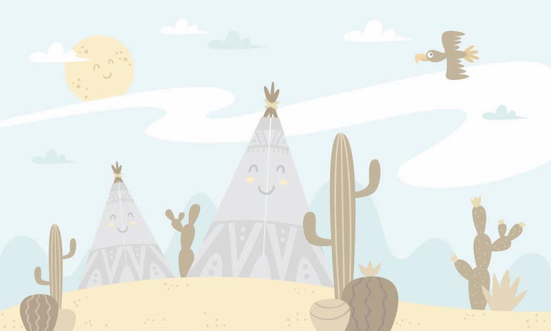 Ville de Cowboys wallpaper mural