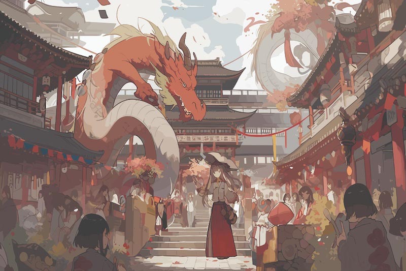 Chroniques du village de dragons wallpaper mural