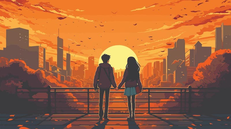 Romance animée wallpaper mural