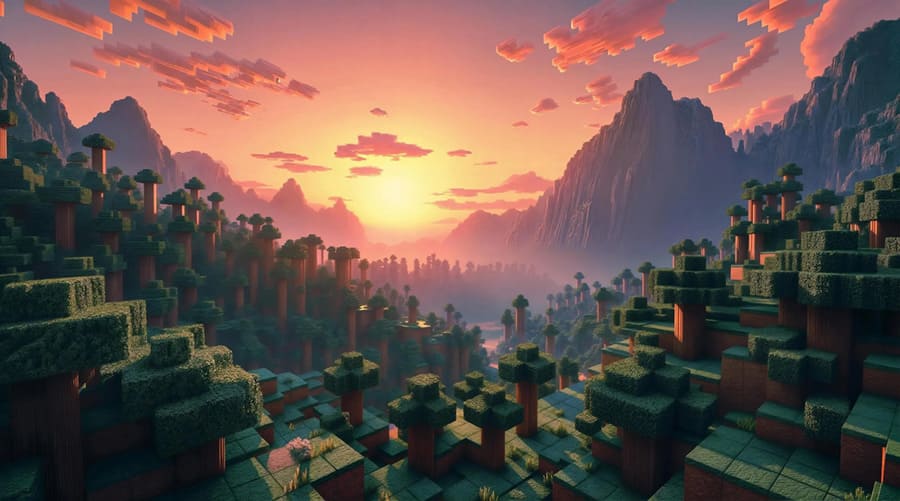 Minecraft Pixel Art wallpaper mural