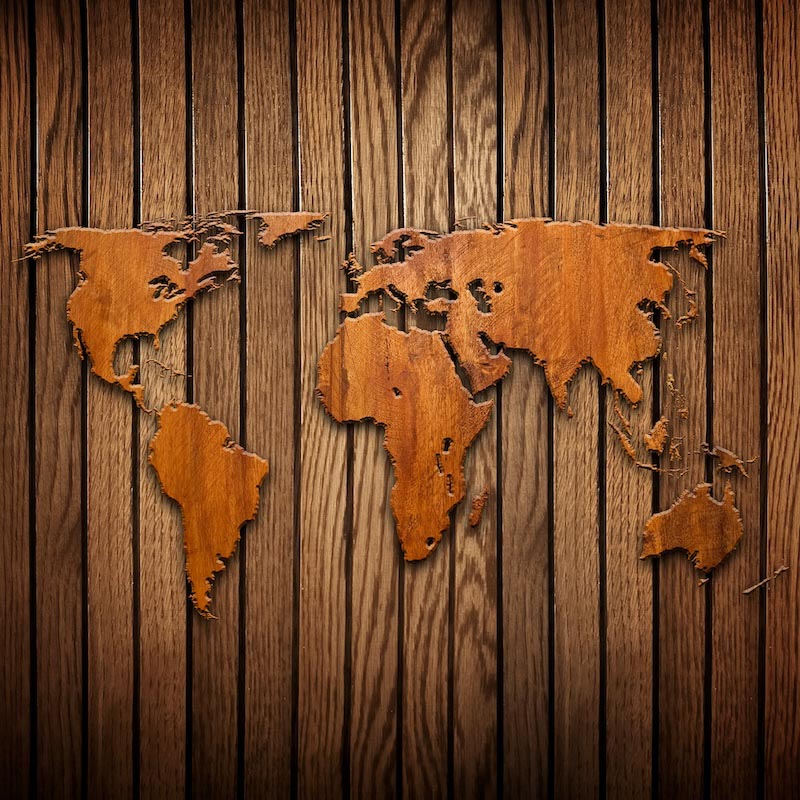 Monde en Bois wallpaper mural