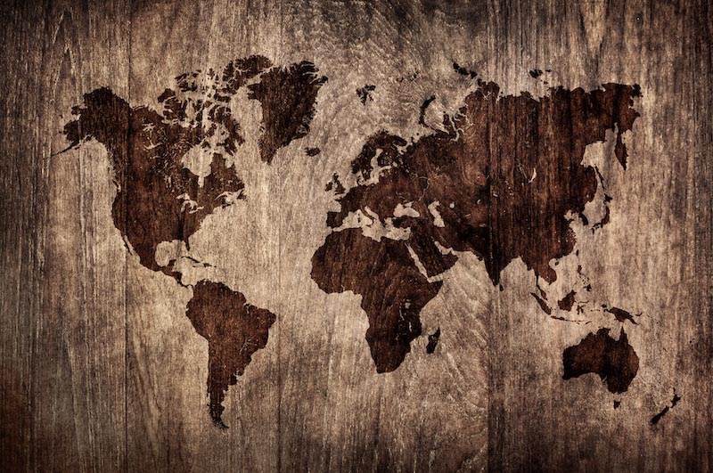 Carte du Monde Fichier Bois wallpaper mural
