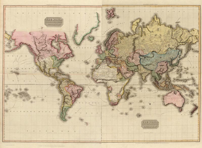 Carte du Monde 1800 wallpaper mural