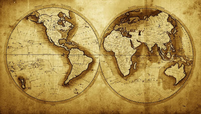 Carte du Monde de l’Année 1711 wallpaper mural