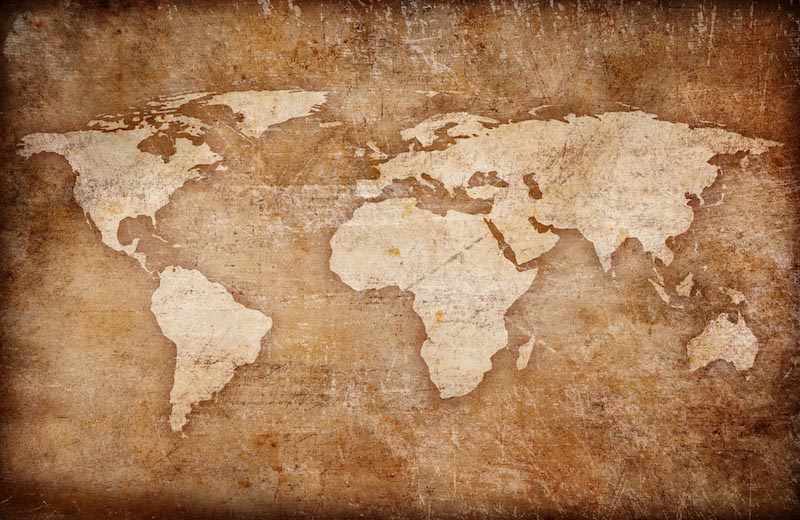 Carte du Monde Gravée wallpaper mural