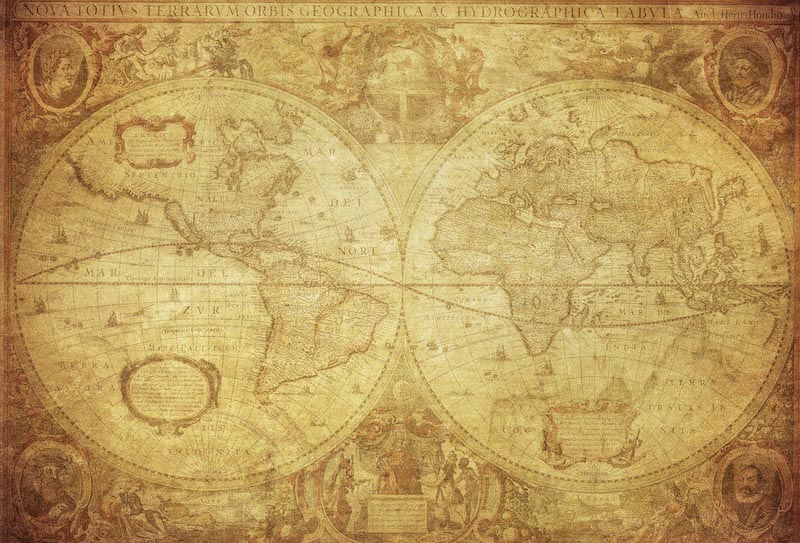 Carte du Monde de l’Année 1630 wallpaper mural