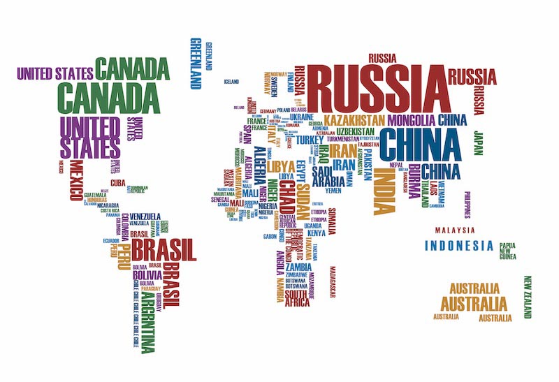 Carte du Monde avec Texte wallpaper mural