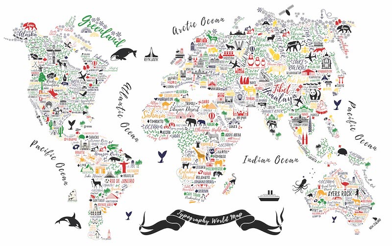 Le Monde en Détail Fin wallpaper mural