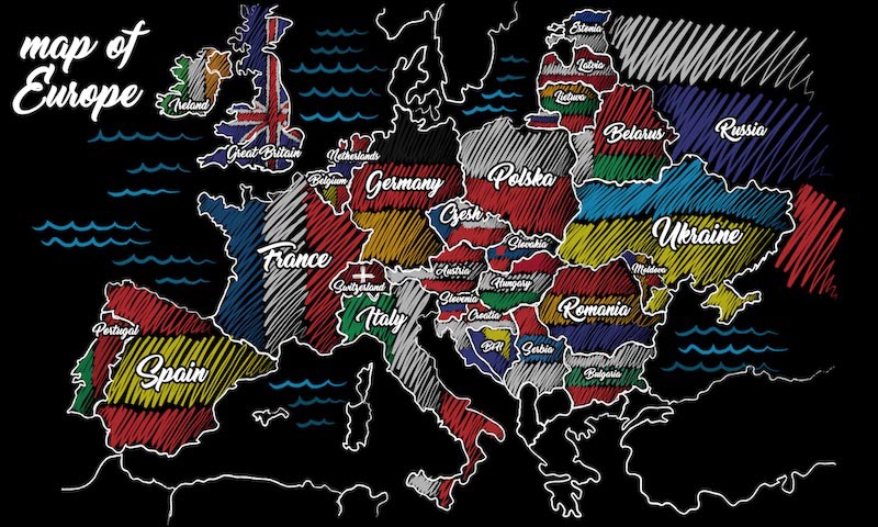 Carte de l’Europe wallpaper mural