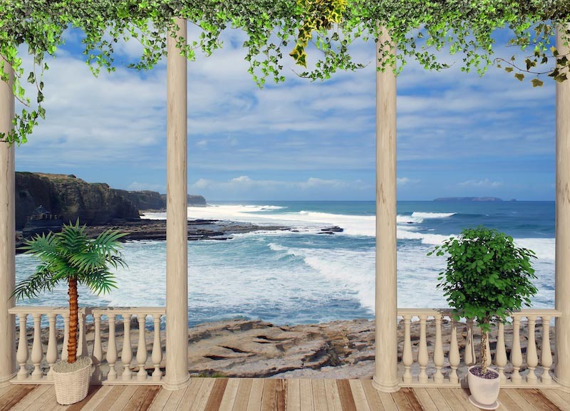 Mer depuis la Terrasse wallpaper mural