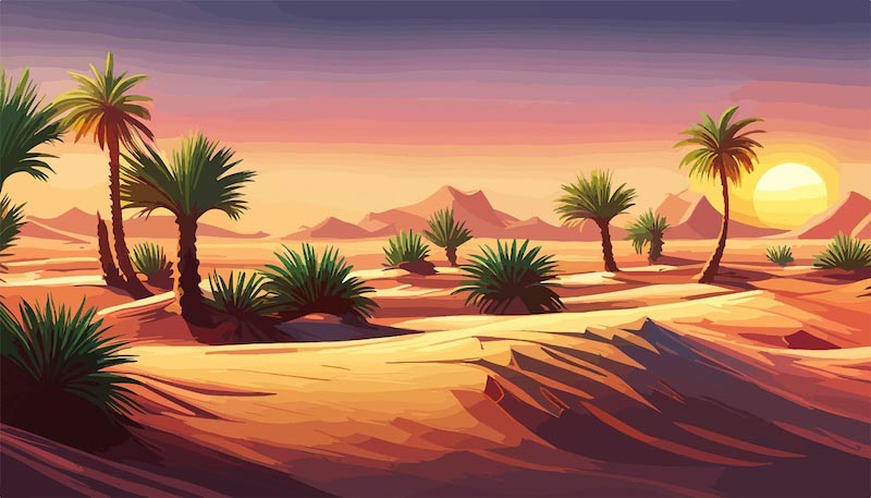 Illustration des sables du silence wallpaper mural