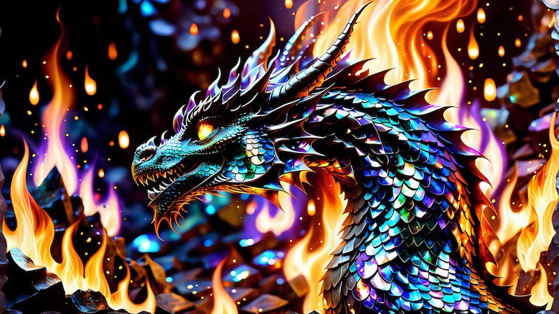 Dragon Coloré wallpaper mural