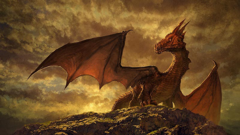 Peinture de dragon majestueuse wallpaper mural