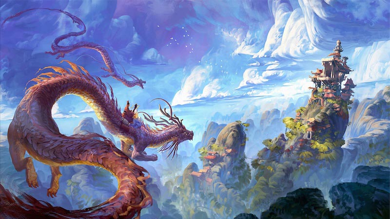 Anime avec dragon wallpaper mural