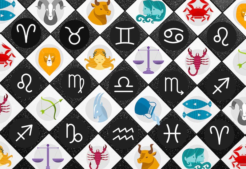 Signes du zodiaque et dessin céleste wallpaper mural