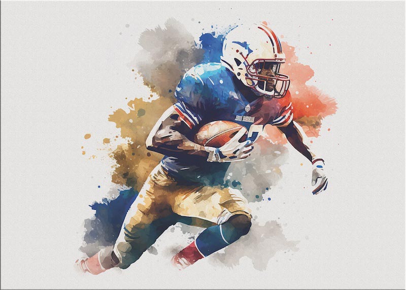 Dessin d’Art Joueur Football Américain wallpaper mural