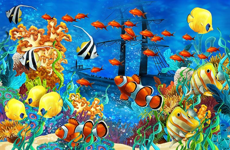 Dessin Sous-marin wallpaper mural