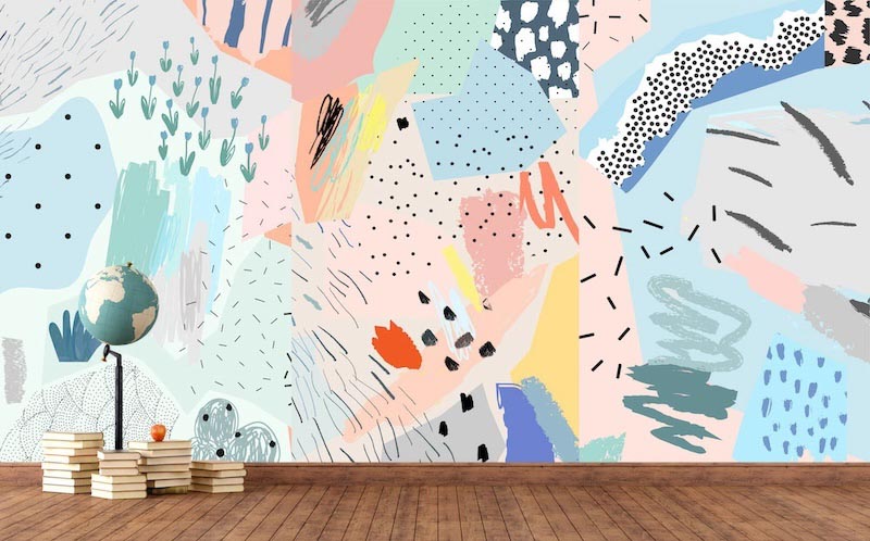 Un Monde Abstrait - Décor Papier Peint Photo Appliqué