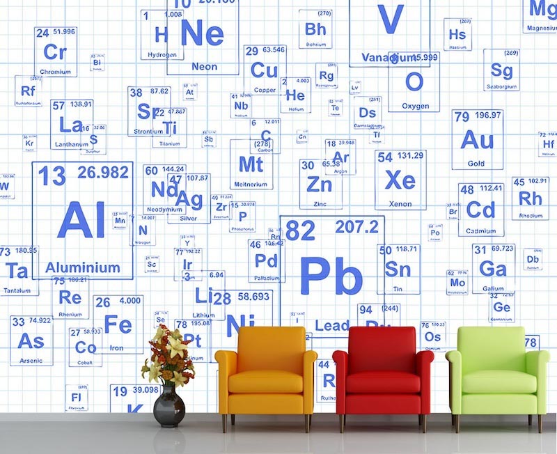 Éléments Chimiques - Papier Peint 3D Pour Mur Appliqué