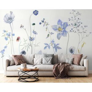 Fleurs Sauvages Bleues Aquarelle