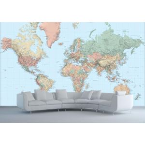 Carte du Monde en Tons Foncés