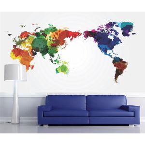 Carte du Monde Aquarelle